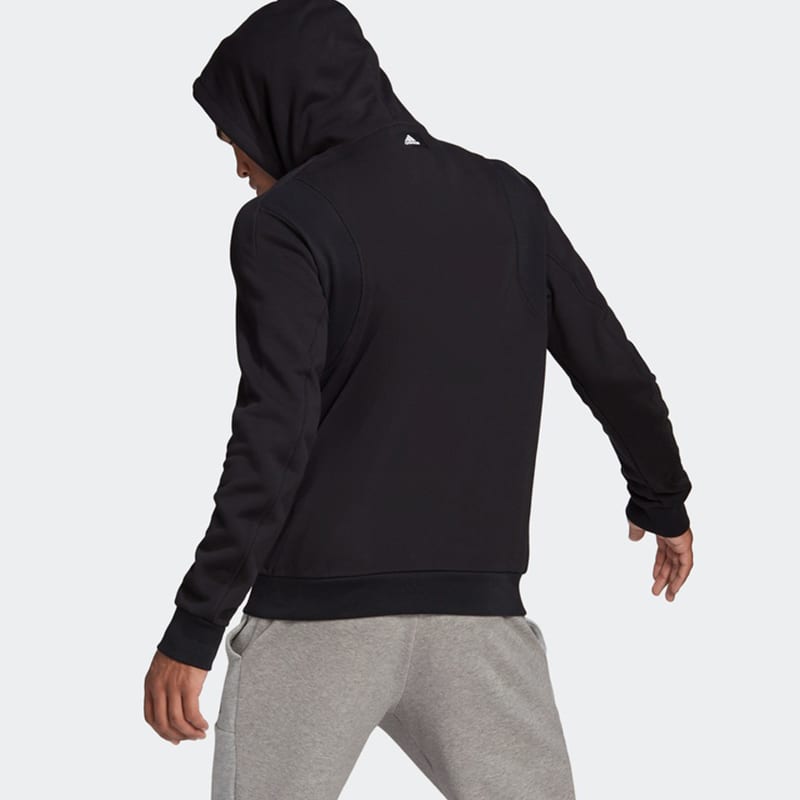 adidas Sweatshirts Men's Black Hooded Moderate Regular GM6458