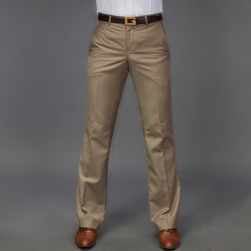 Men's Casual Wide-Leg Dress Pants - Non-Iron, Flared, Loose Fit