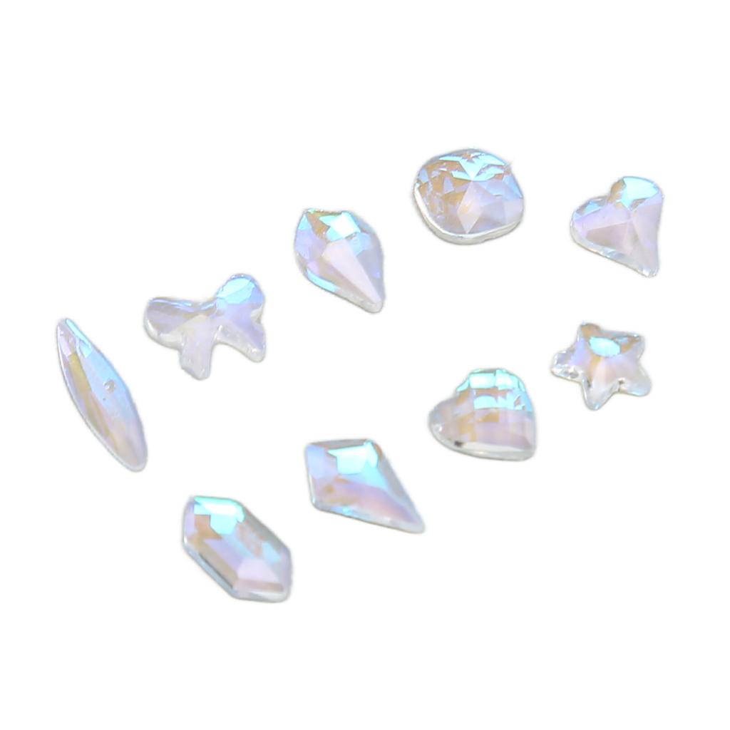 600 Pcs Nail Art Rhinestones Different Sizes Shapes Portable Nail Art Kit for DIY Crafts Shoes Bags Decoration