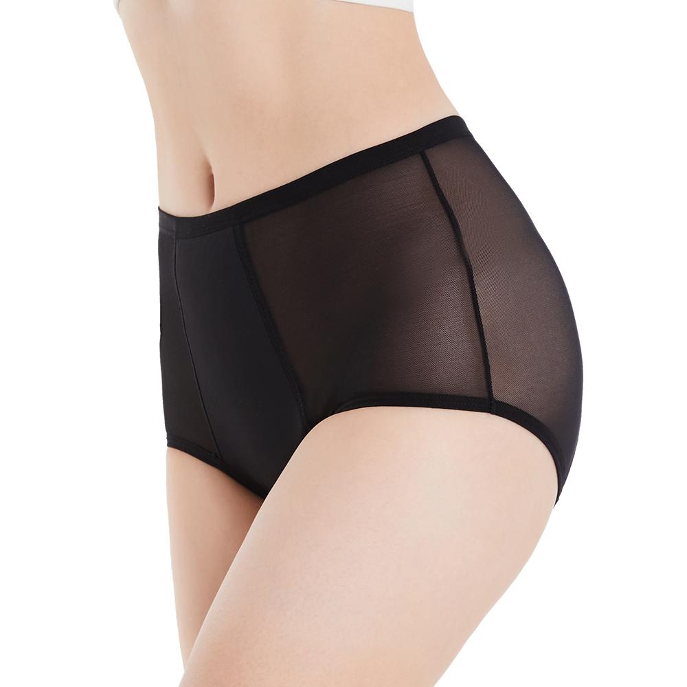 Shanhao See Through Mesh Leakproof Underwear 4 Layer Absorbenr Menstrual Panties  Heavy Flows Period Panties