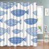 Colorful Cartoons Fish Shark Shower Curtains Ocean Life Children's Bathroom Home Decor Cloth Curtain Set Waterproof Bath Screens