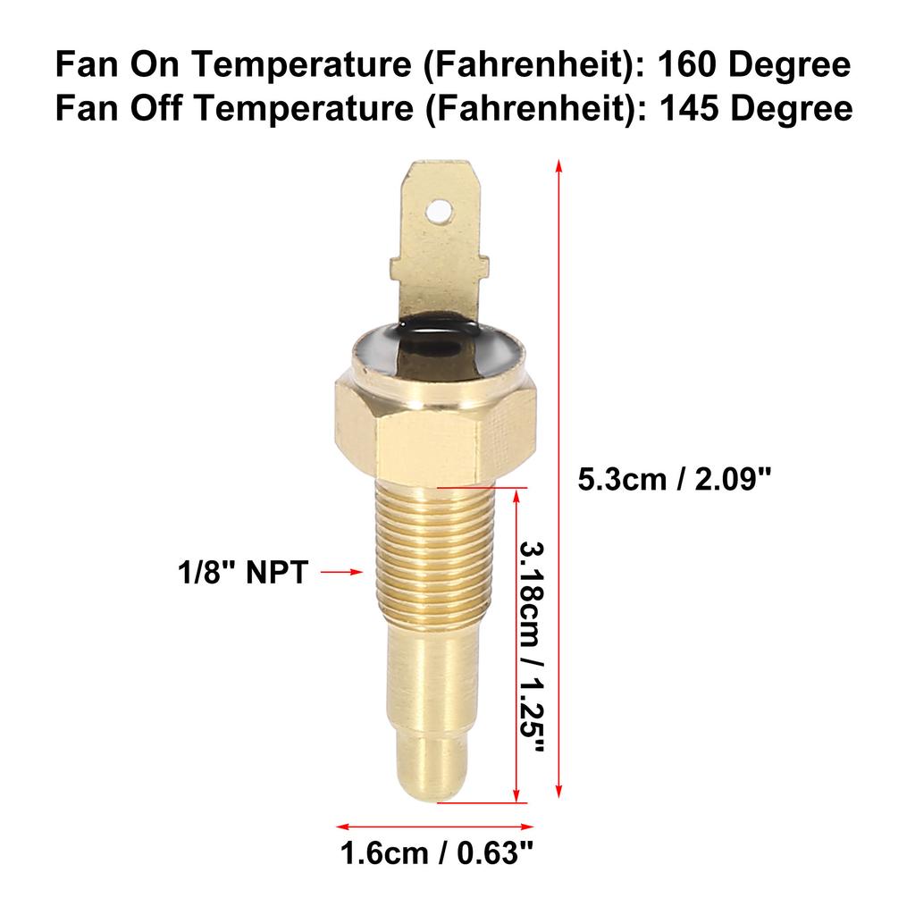 X Autohaux Universal Car Radiator Fan Temperature Sensor Switch for Car 1/8" NPT 150 Degree on 135 Degree Off Auto Accessories