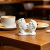 High-end Soft Decoration Display 3D Printed Couple Kissing Head Sculpture, White Modern Art Statue Abstract Sculpture for Living Room Bedroom,
