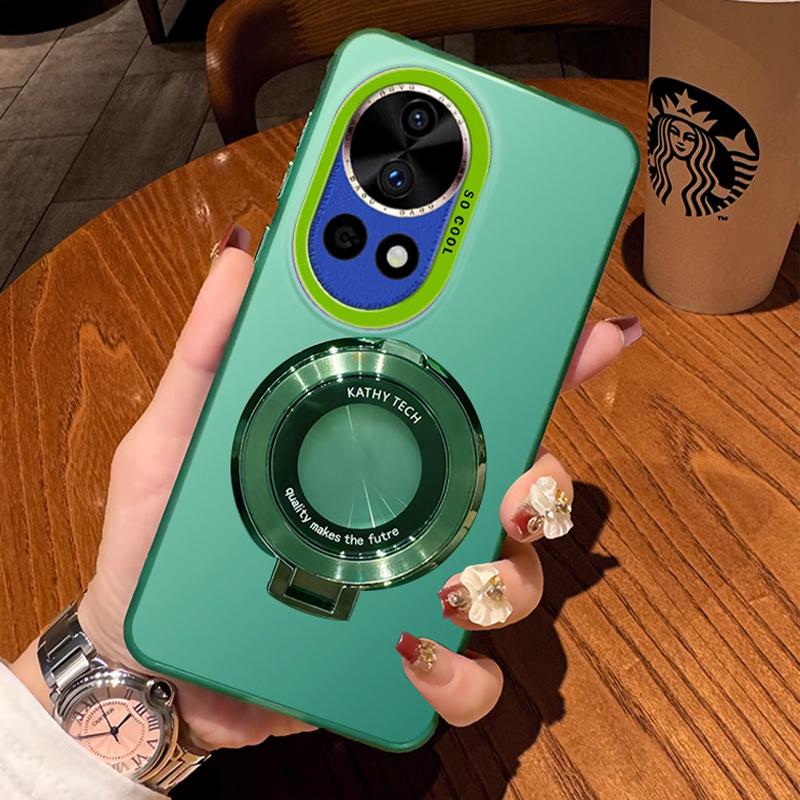 Laser Matte Hard Ring Magnetic Bracket Case For Oppo A80 A60 A78 A58 A18 A38 A16 A57 A79 A98 A96 A17 A74 A94 A5 Pro Stand Cover