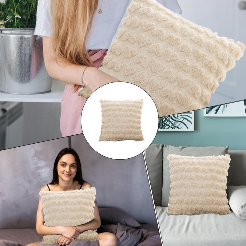 1PC Modern Solid Color Love Plush Throw Pillow Cover Wedding Valentine's Day Cushion Cover Home Bedroom Living Room Sofa Decor