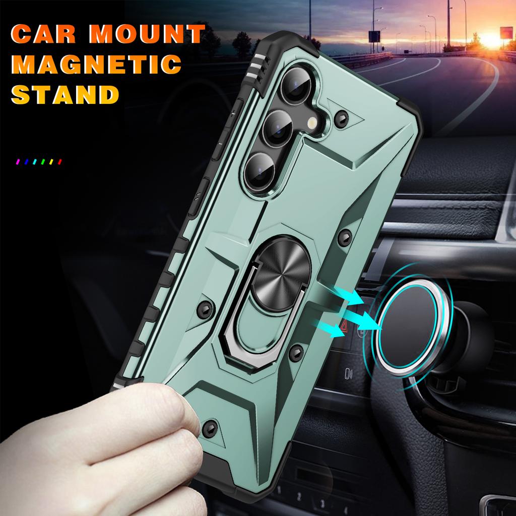 For Samsung Galaxy S25 Case PC+ TPU Anti-Drop Phone Cover with Ring Kickstand