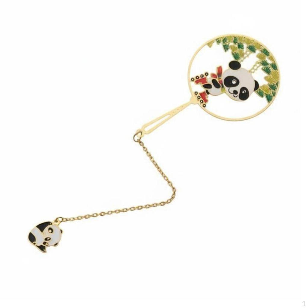 Metal Panda Bookmark, Hollowed Tassel, Chinese Style, Student Stationery, Chengdu Souvenir