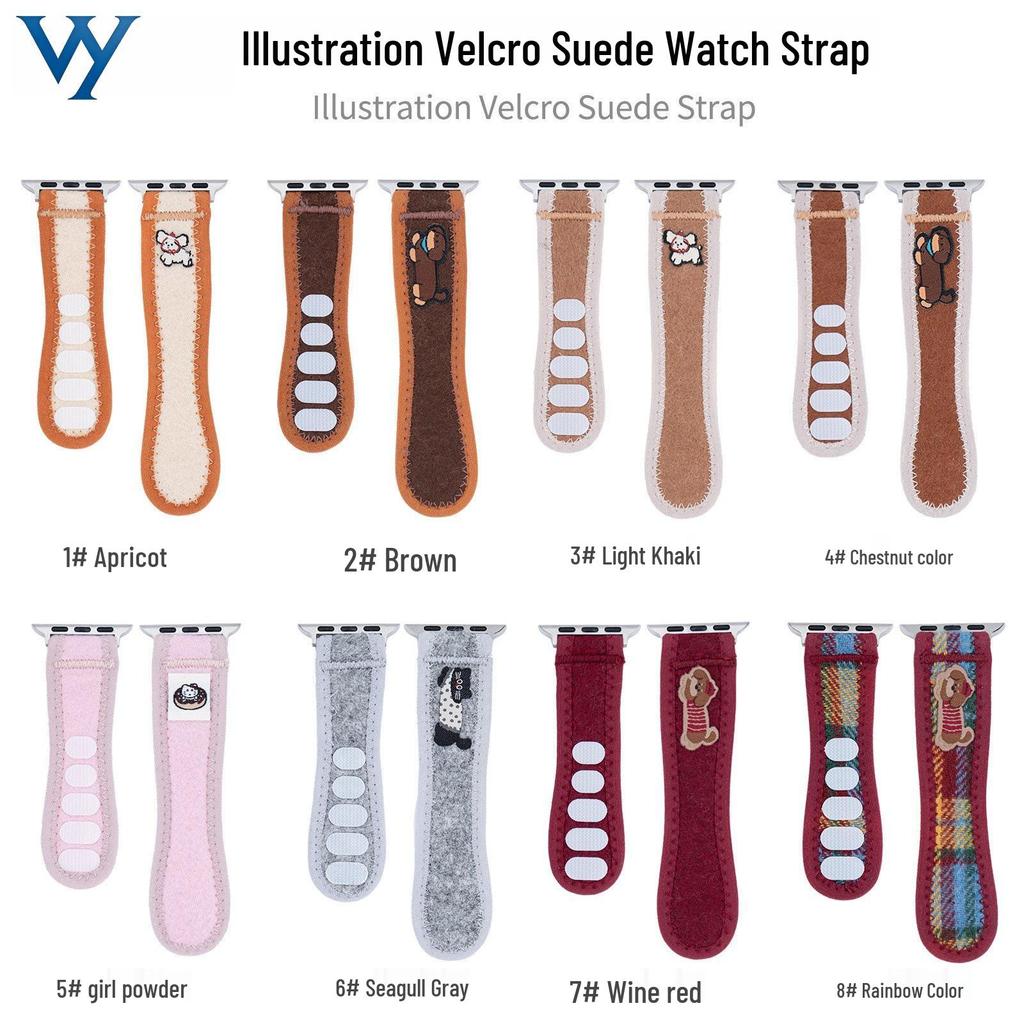 Nylon Velcro Loop Strap for Apple Watch Series 5-9, SE, Compatible with iWatch 7-8