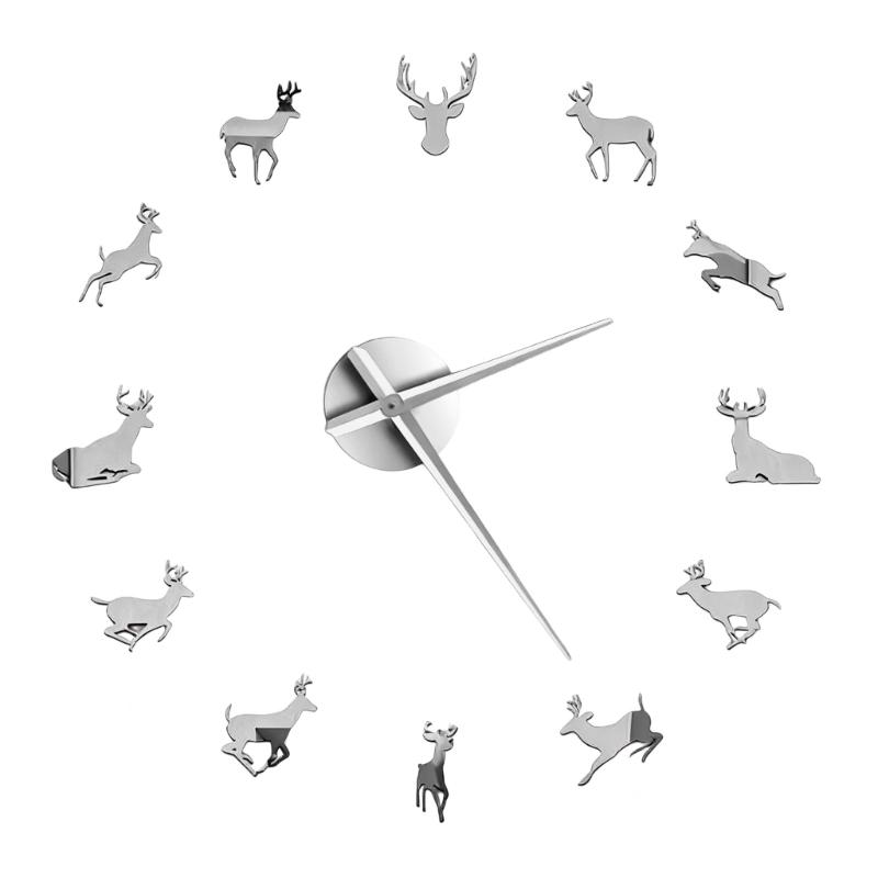 

DIY Wall Clock 3D Frameless Silents None-Ticking,Modern Battery Operated Wall Clocks for Living Room,Bedroom,Home Decors серебряный