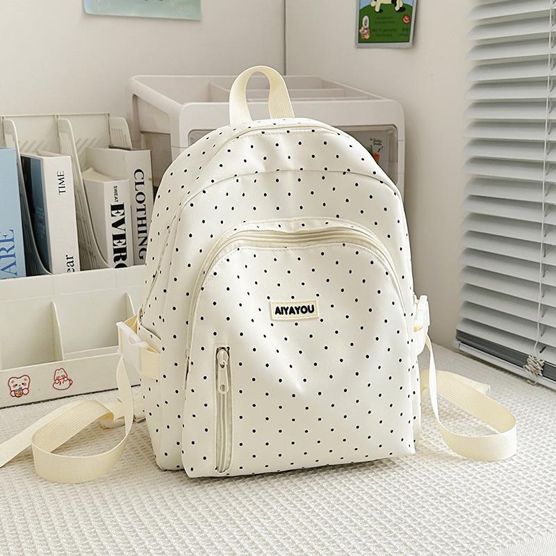 

Dot Women Backpack Student Small Schoolbag белый