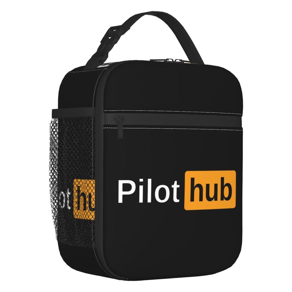 Pilot Hub Thermal Insulated Lunch Bag Aeroplane Aviation Aviator Gift Portable Lunch Tote Camping Travel Multifunction Food Box