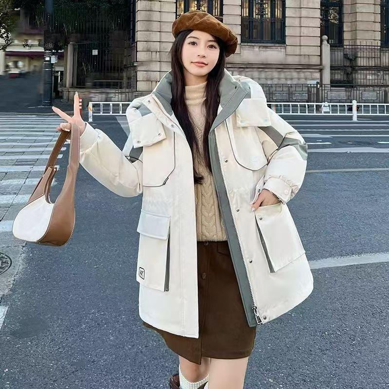 

Charge women s autumn and winter new hooded pie to overcome popular down cotton clothes XL белый