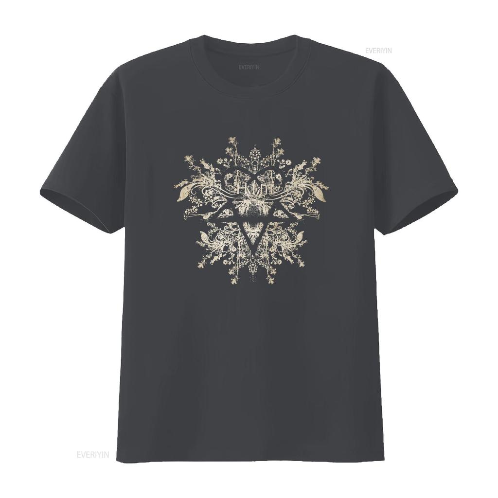 HIM Band Heartagram Schwarzes T-Shirt 100% Baumwolle Mode Oberteil Vintage Gewaschen Dehnbar Vielseitiges Oberteil Für den Alltag Streetwear