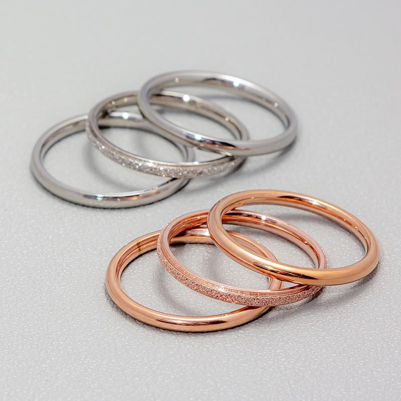 Sleek Stainless Steel Titanium Ring for Women - Non-Fading, High-End French Design