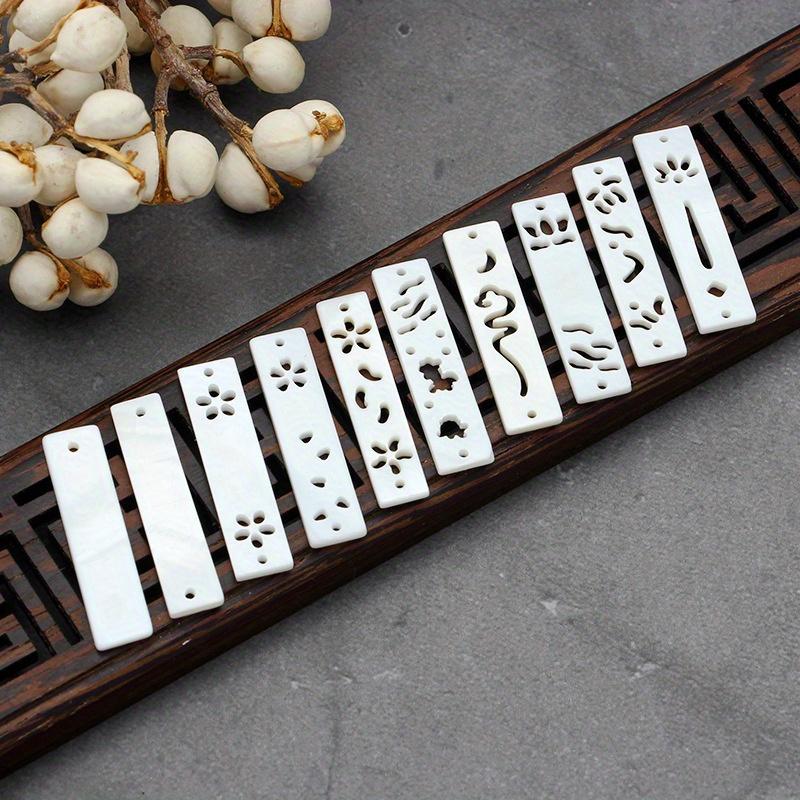 7PCS Chinese Ancient Shell Pendant Hollow Carving Different Patterns Shell Long DIY Necklace Bracelet Red Rope Woven Jewelry