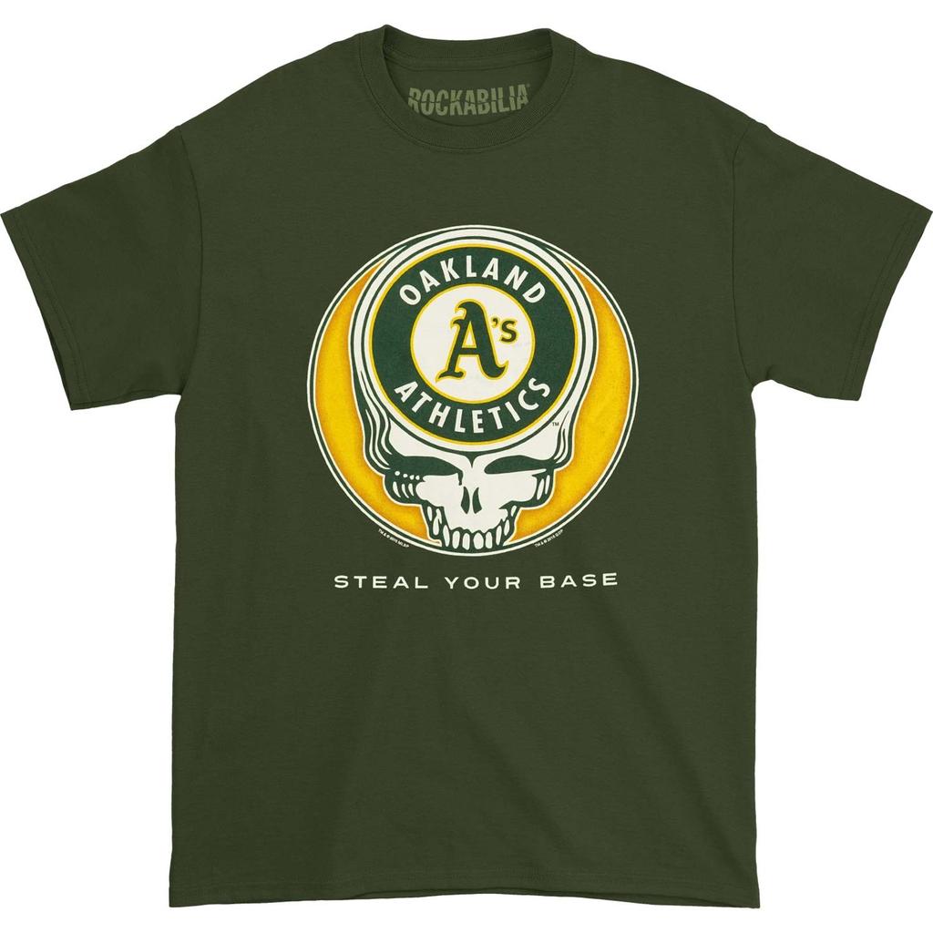 Men's Grateful Dead Oakland Athletics Steal Your Base T-Shirt Mens Womens Tees Top Green