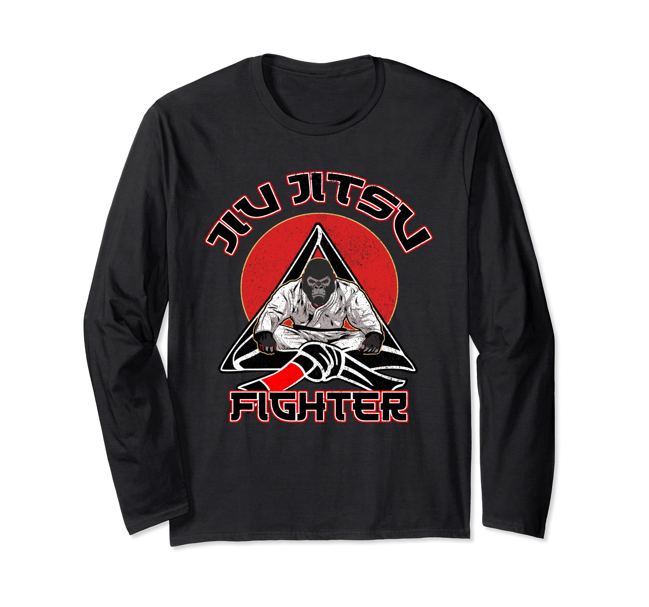 

Distress Jiu Jitsu Fighter BJJ Grappling MMA Gorilla Long Sleeve T-Shirt чорний