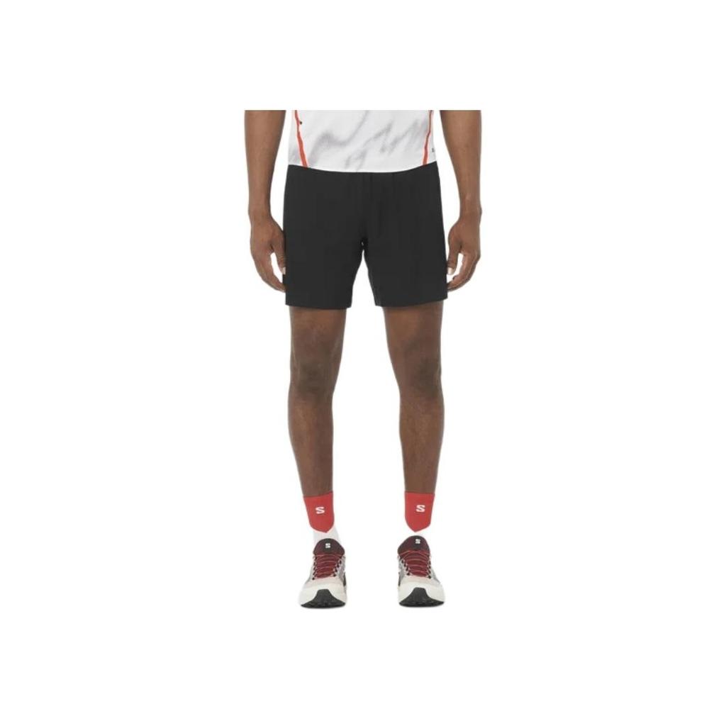 Salomon S/Lab Breathable Lightweight Quick-Dry Ultra-Light Sports Shorts Men shorts Deep-Black Fire-Red C26922