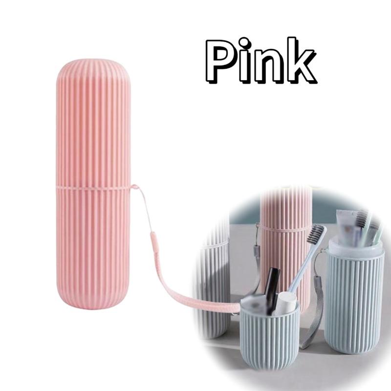 Travel Toothbrush Box Vertical Stripe Portable Mouthwash Cup Brushing Cup Washing Cup Toothware Box Toothpaste Storage Cartridge