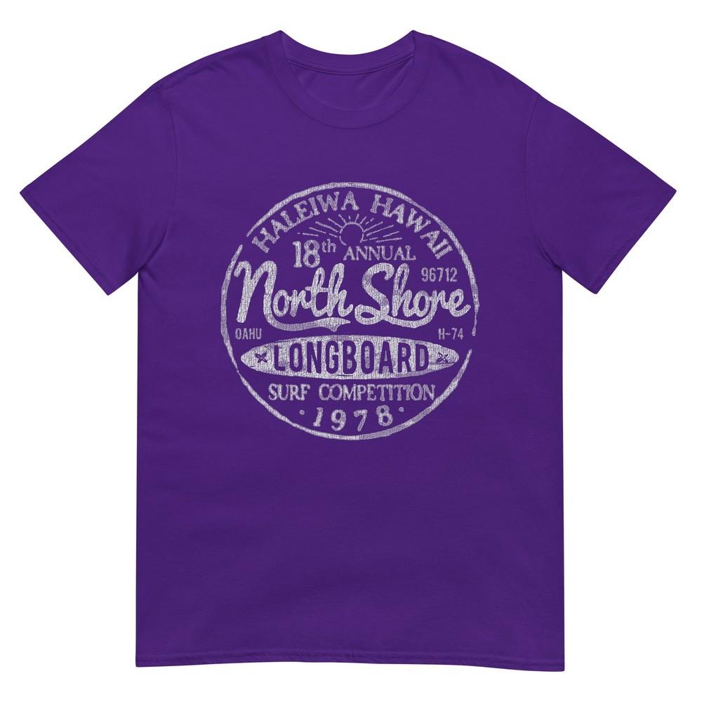 Long Board North Shore Surf Vintage Hawaii Beach Tshirt