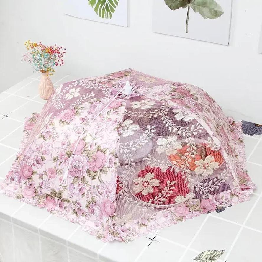 1 Pcs New Dustproof Mesh Table Cover Fly Proof Stain Proof Table Cover Food Lace Mesh Folding Vegetable Cover