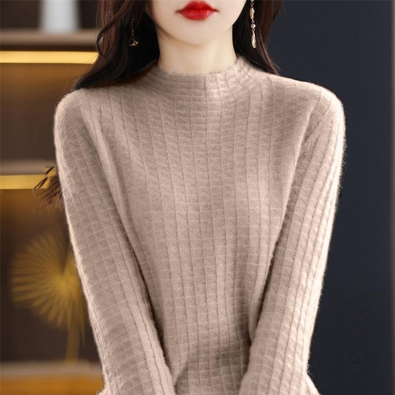 Women's Cashmere Sweater Qinghe Cashmere 30% Cashmere 70% Wool Women's Autumn and Winter Cashmere Pullover Soft and Warm