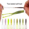 10Pcs/Set 4.2cm Double Tail Soft Lure Bionic Fake Fish Baits Fishing Accessories