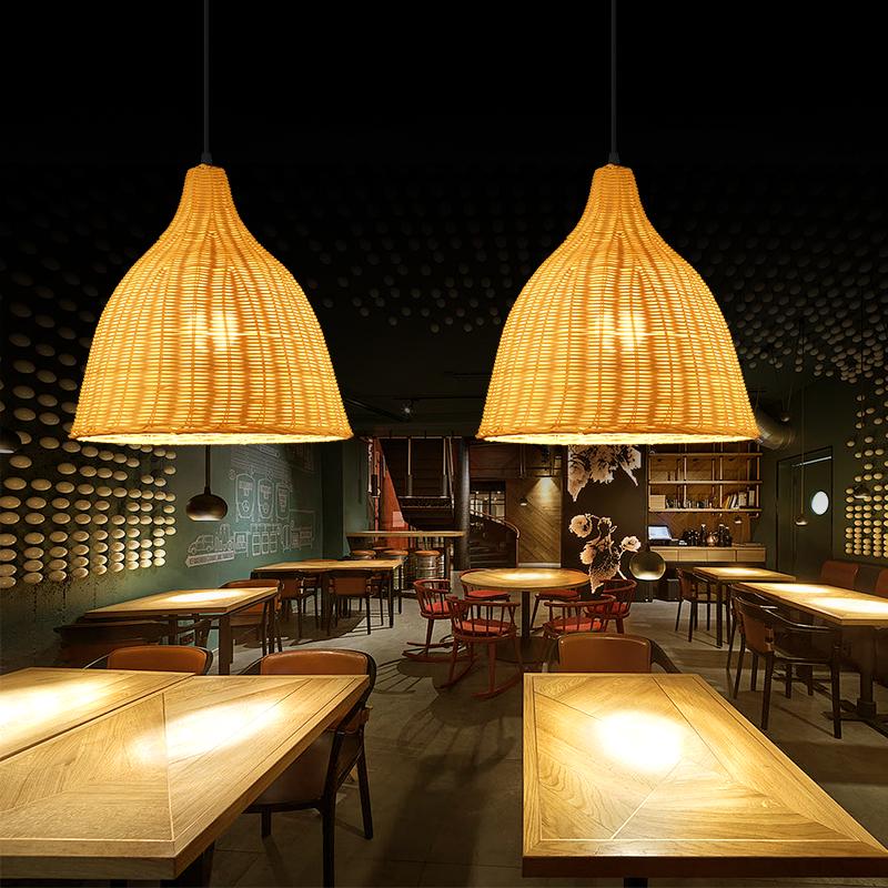 Retro Wicker Pendant Light: Rattan Straw Hat Lampshade for Dining Rooms, Guesthouses, Hotels, and Shops