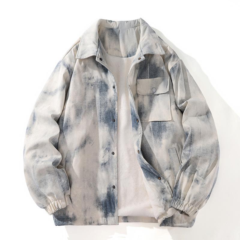 Velvet Long-sleeved Shirt Men Thickened and Warm American Workwear Couples National Jacket Men Casually