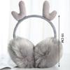 Solid Color Elk Horn Earmuffs Faux Rabbit Fur Winter Warm Earmuffs  Outdoor Cold Protection