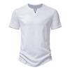 Men's Short Sleeve Henley Shirts Casual Cotton Slim Fit Basic Summer V Neck T-Shirt for Men