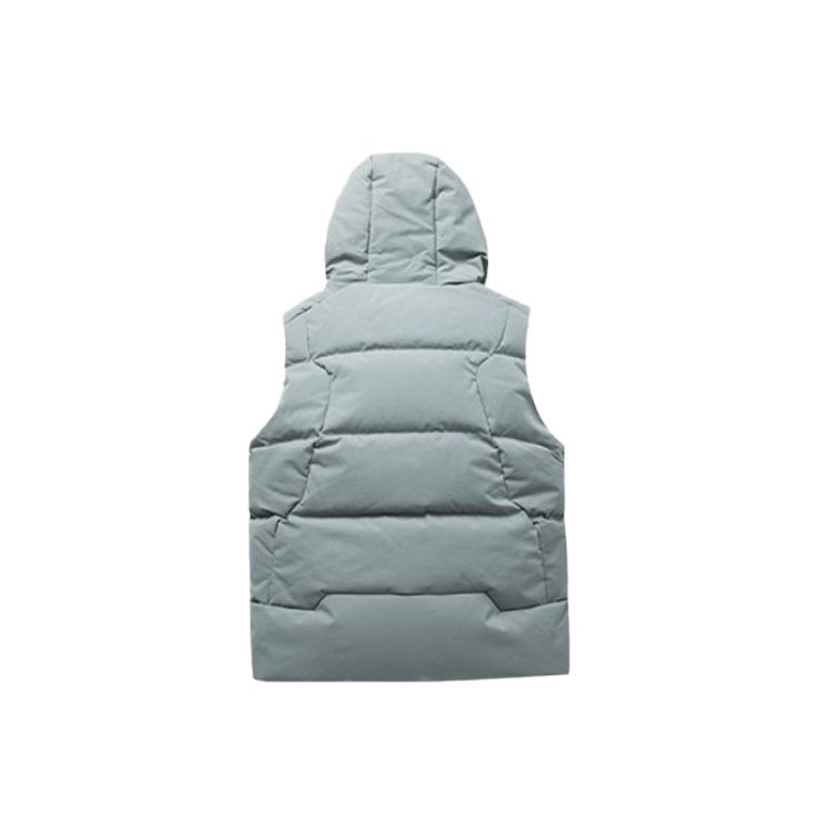 Anta Zippered Down Hooded Loose Vest Men Vests Gray 152147901-1