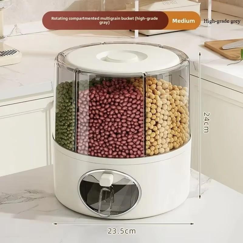 Rotary Rice Bucket Household Grains Storage Box Insect-Proof Moisture-Proof Sealed Rice Storage Tank