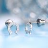 Limerencia Pure Titanium Earrings Medical Use Leaving the Second Piercing On Titanium Compatible with Metal Allergies Screw Type Earrings Won't Fall