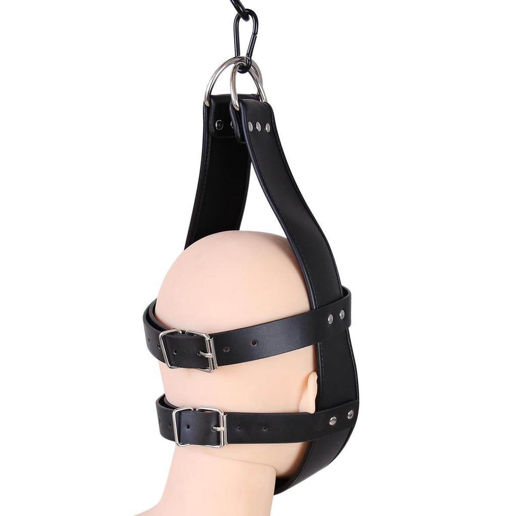 Adult Leather Head Hood Bondage Restraint & Erotic Headband for Couples