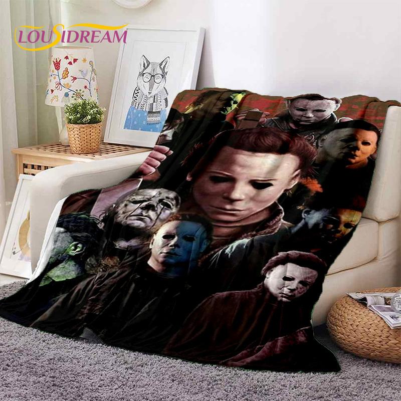 Hororový film Chucky Pennywise Halloween Pila Postava Deku, Měkká Přehozová Deku pro Domov Ložnici Postel Pohovku Piknik Cestovní Kryt