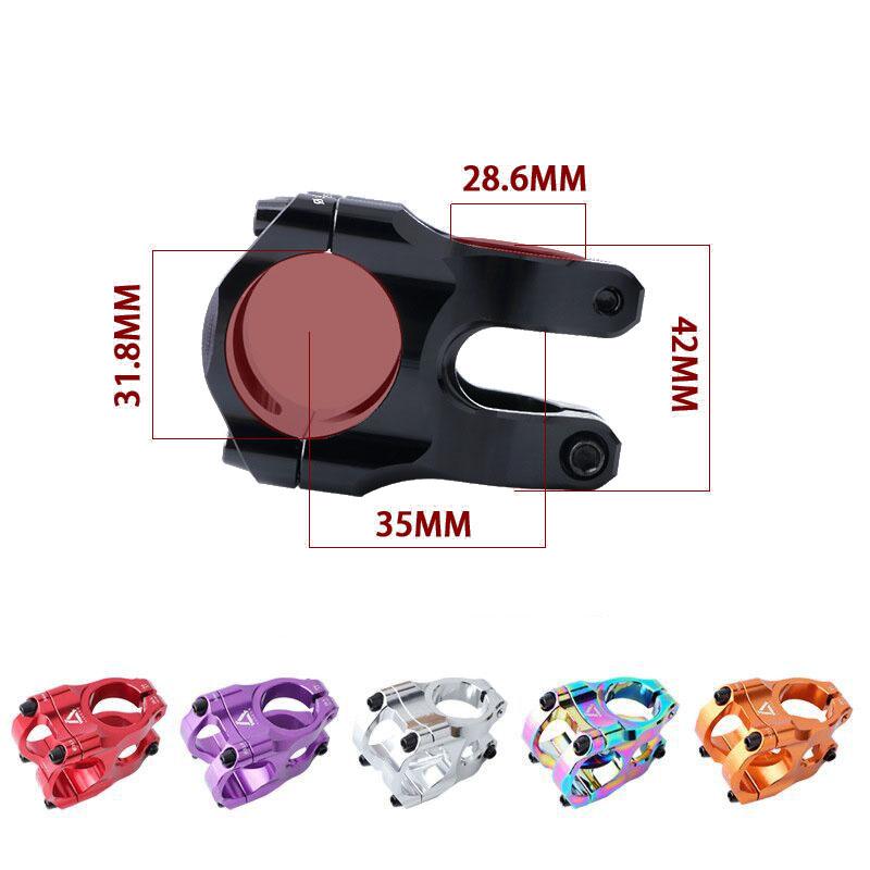 35mm Purple Silver Red Orange Short Bike Stem 31 8mm Aluminum Handlebar Fork Stem for Mountain Bike 31.8 Clamp Bicycle Bridge