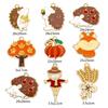 10pcs Hedgehog Halloween Pumpkin Enamel Charms Gold Plated Autumn Style Pendants for DIY Jewelry Making