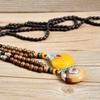 GemChic Women's New Vintage Wooden Beads Amber Pendant Long Necklace Classical Ethnic Fashion Birthday Christmas Jewelry Gift