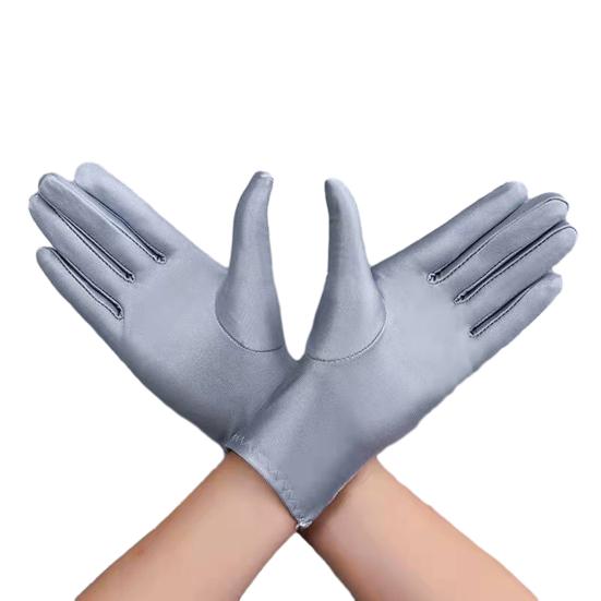 1 Pair Unsiex Winter Gloves Five Fingers Solid Color Elastic Anti-slip Sun Protection Breathable Soft Stage Performance Auction Ritual Girl