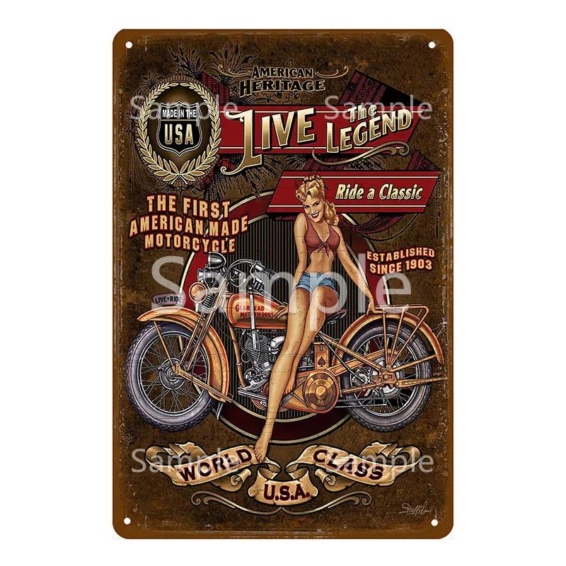 Vintage Race Motorcycle Poster Triumph Metal Tin Plaque Retro Signs For Pub Bar Garage Home Wall Decor 20x30cm YL143