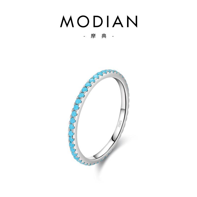 Turquoise Minimalist Stackable Ring Women Thin Index Finger Light Luxury Jewelry