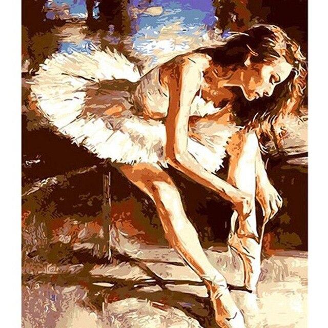 5D Diy Diamond Painting Ballerina Round Diamond Cross Stitch Kit Diamond Embroidery Mosaic Ballerina Home Decoration Art