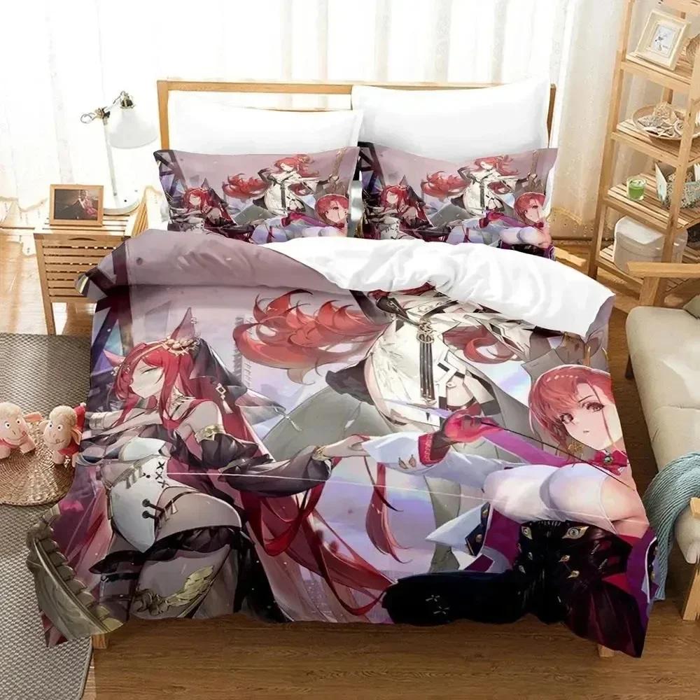 Anime Echocalypse Game Printed Bed Set Duvet Cover Pillowcase Bedding Set Bed Linen Sheet Quilt Cover Full Queen King Size
