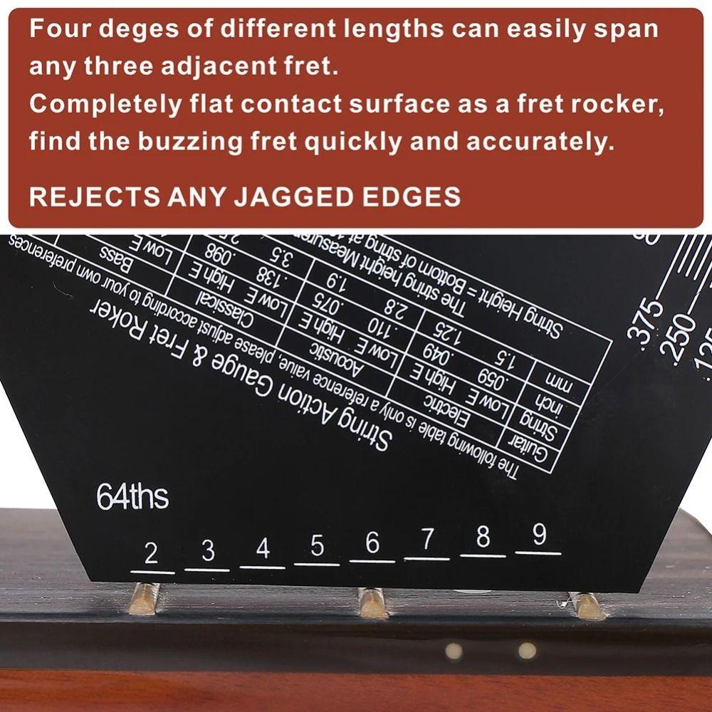Guitar Leveling Guitar String Height Ruler Precise Etched Buzzing Fret Catcher  Folk Guitar