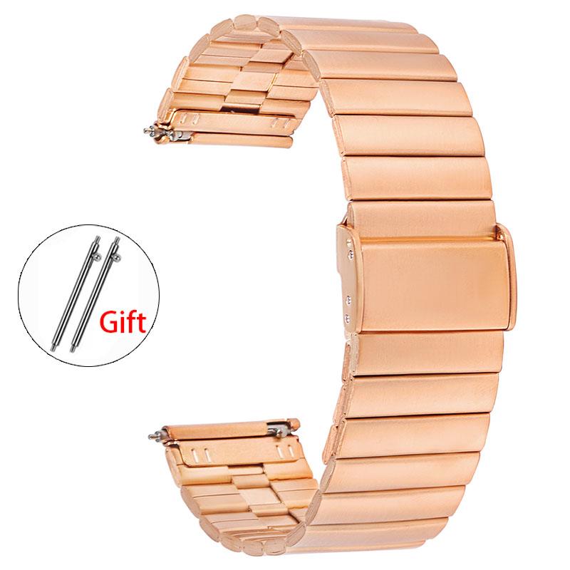 20mm 22mm Stainless Steel Watchband Quick Release Metal Watch Strap Black Silver Rose Gold Replacement Bracelet for Men Woman