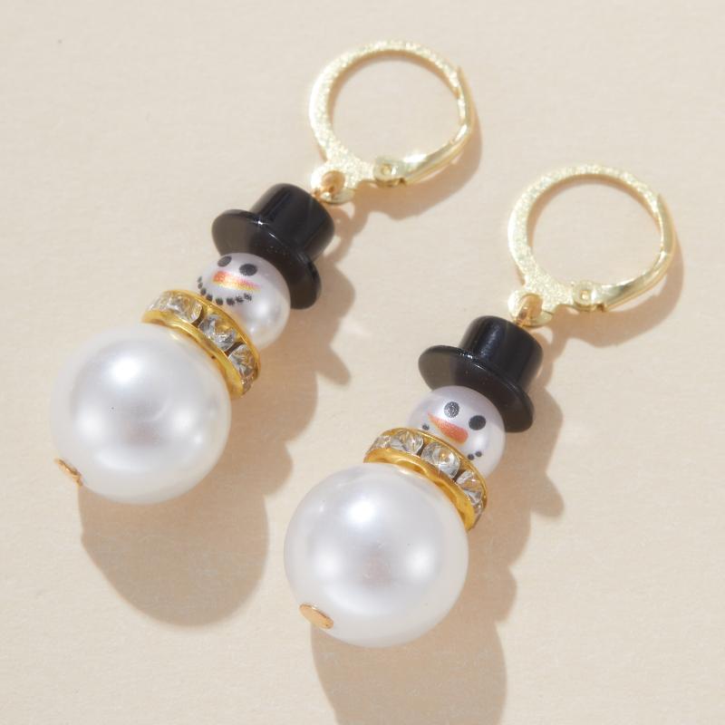 1Pair Fashion Star Snowman Sweet Personality Creative Dangle Earrings Women Christmas Day Party Daily Gifts Jewelry