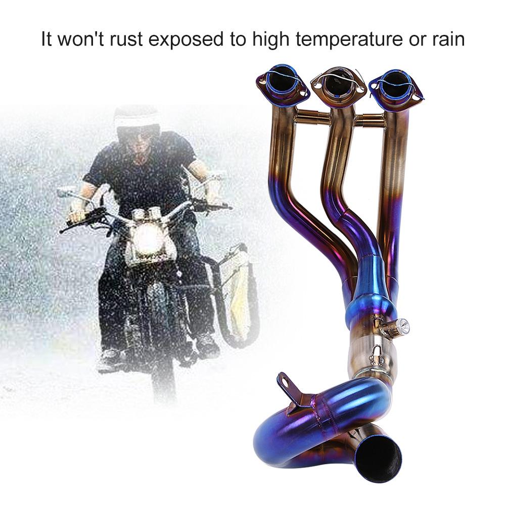 Motorcycle Full Exhaust System Vent Front Pipe Link  for Yamaha MT 09 FZ 09 2014 2017 ( Circle)
