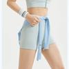 Summer Striped High Waist Yoga Shorts Women Breathable Belly Control Seamless Butt Lift Fitness Running Sports Pants for Female