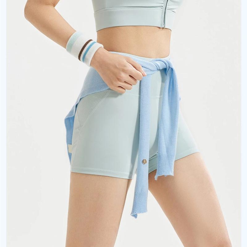 Summer Striped High Waist Yoga Shorts Women Breathable Belly Control Seamless Butt Lift Fitness Running Sports Pants for Female